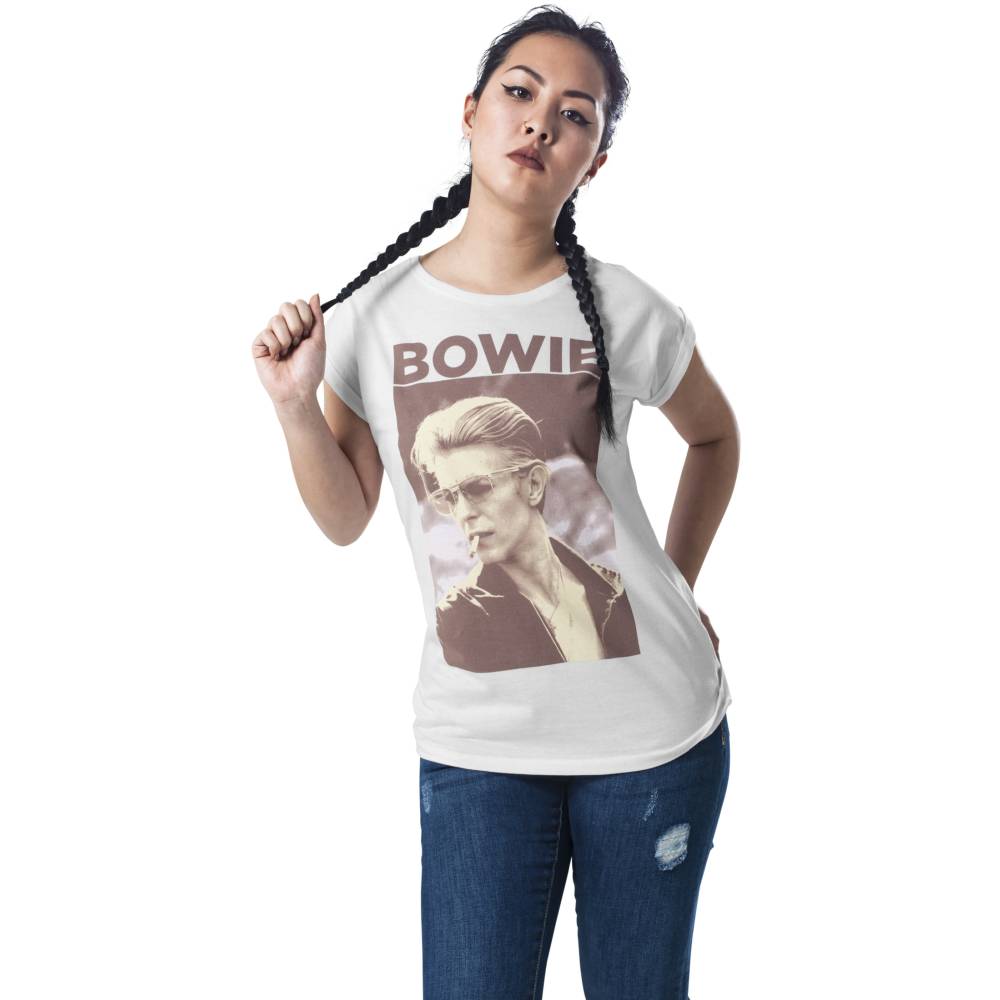 Mister Tee David Bowie - David Bowie T-shirt Femme - Blanc